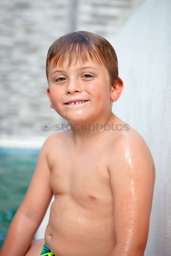 Similar – Image, Stock Photo A boy posing with a kitten