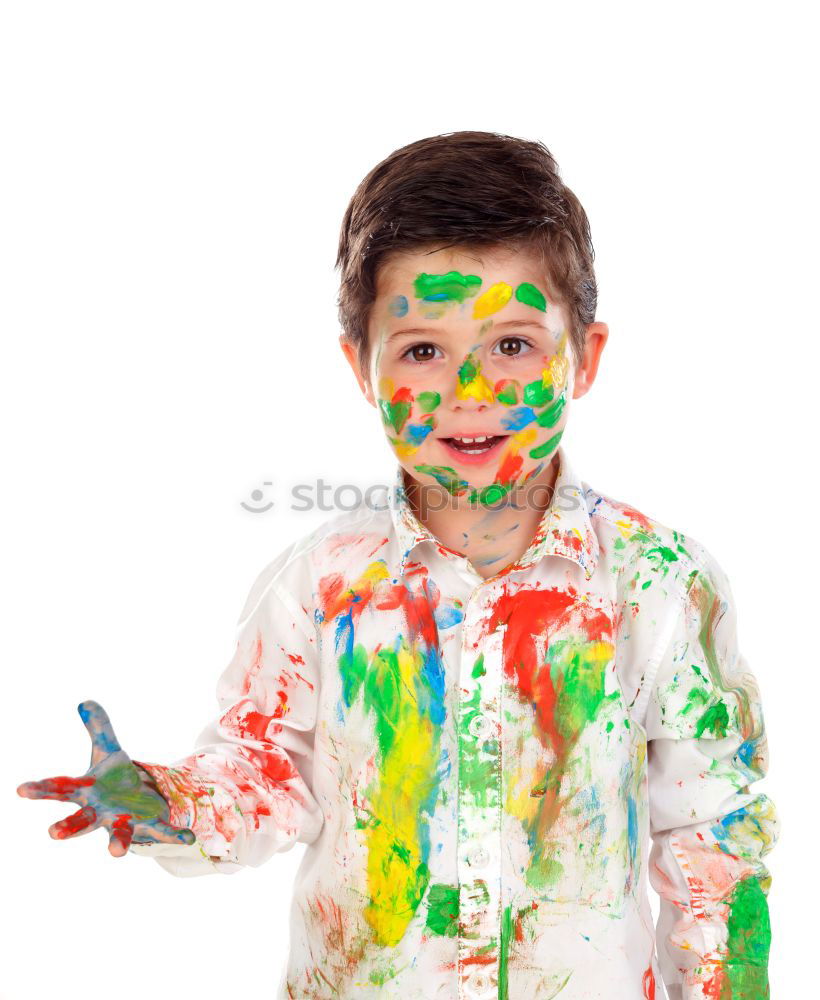 Similar – Image, Stock Photo boy with painted face and T-shirt painting