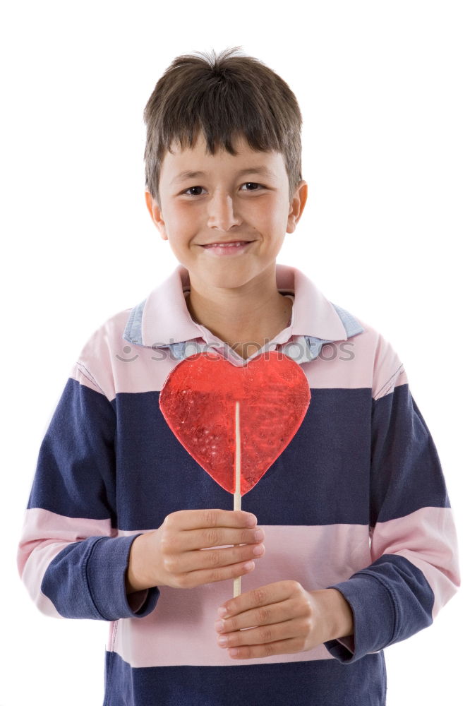 Image, Stock Photo Boy with chalk doesn’t want hate but love