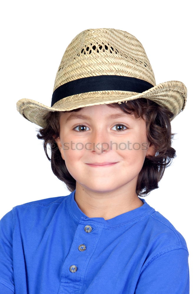 Similar – Portrait of a cute kid with hat in front of a ocean