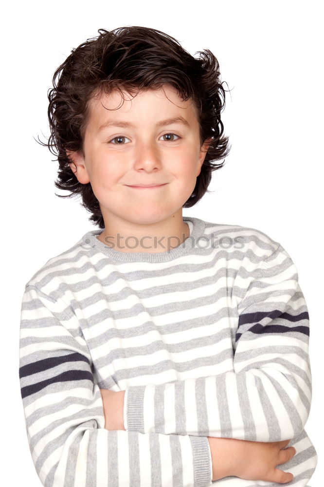 Similar – Portrait of a cute kid with hat in front of a ocean