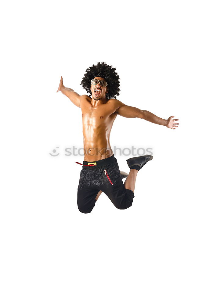 Similar – Woman with afro hair climbing by children’s attractions.