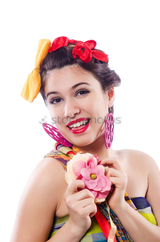 Similar – Image, Stock Photo Young woman holding colorful lollipops