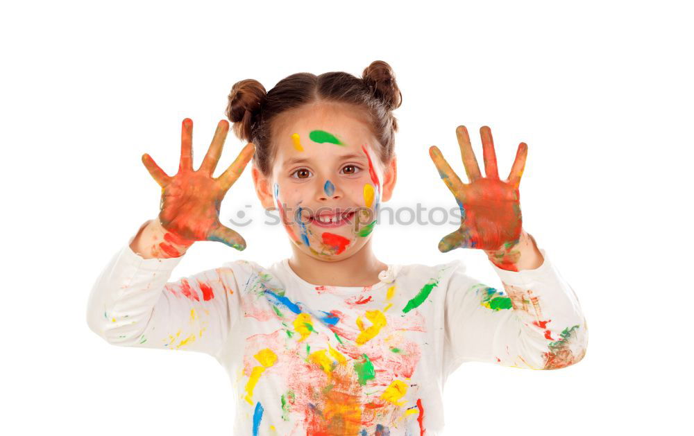 Similar – Image, Stock Photo Girl with dirty hands coloring face