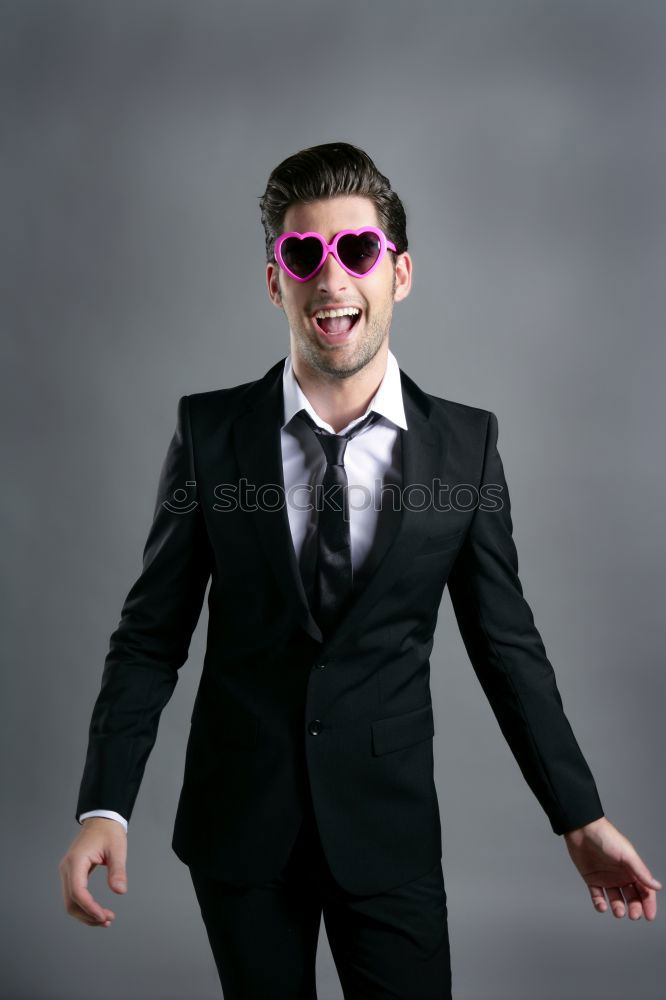 Similar – Image, Stock Photo Young man over a brick wall