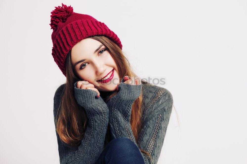 Similar – Image, Stock Photo Woman standing on the street with blur background and smile