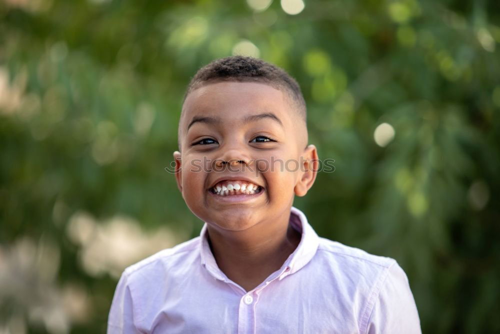 Similar – Image, Stock Photo Adorable latin child in the garden