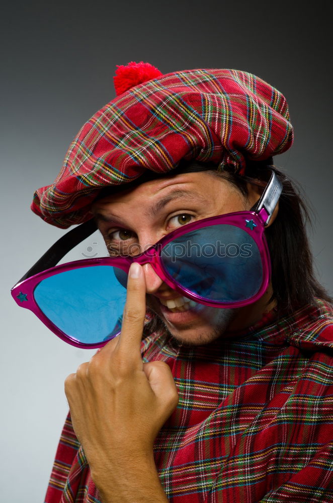 Similar – Image, Stock Photo An adventurer in winter with old-fashioned sunglasses