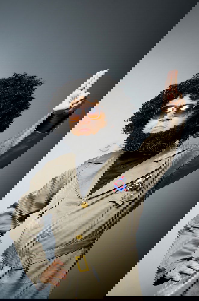 Image, Stock Photo Curly woman posing in studio