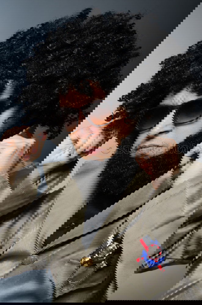 Similar – Image, Stock Photo Curly woman posing in studio