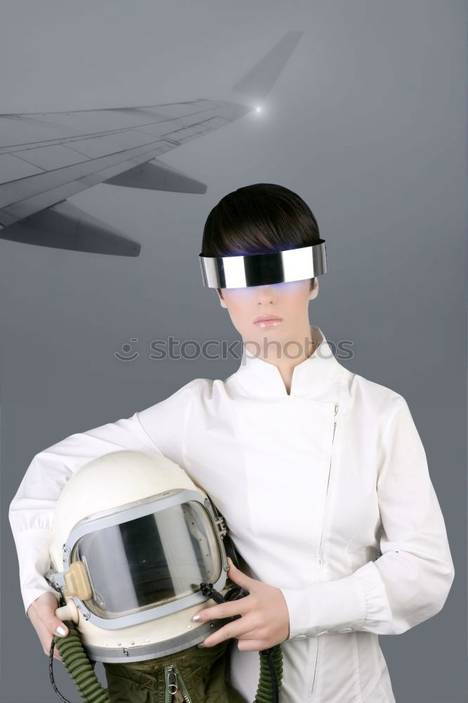 Similar – Smiling woman with ski helmet and ski goggles