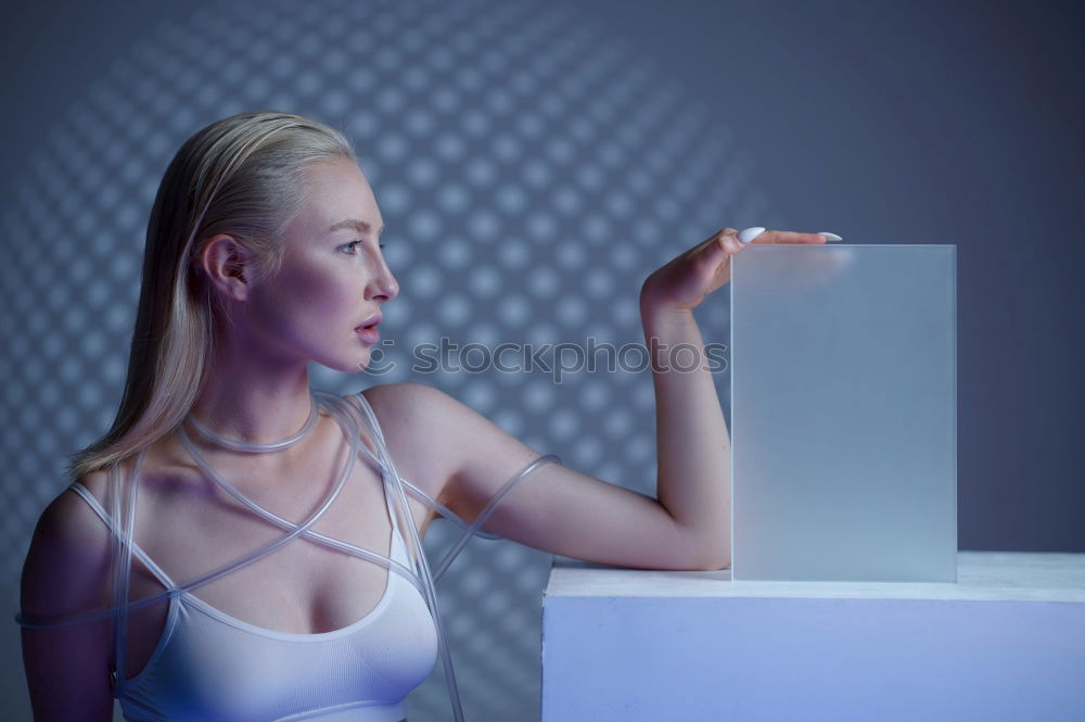 Similar – Image, Stock Photo Jule Young woman with dreads in front of graffiti