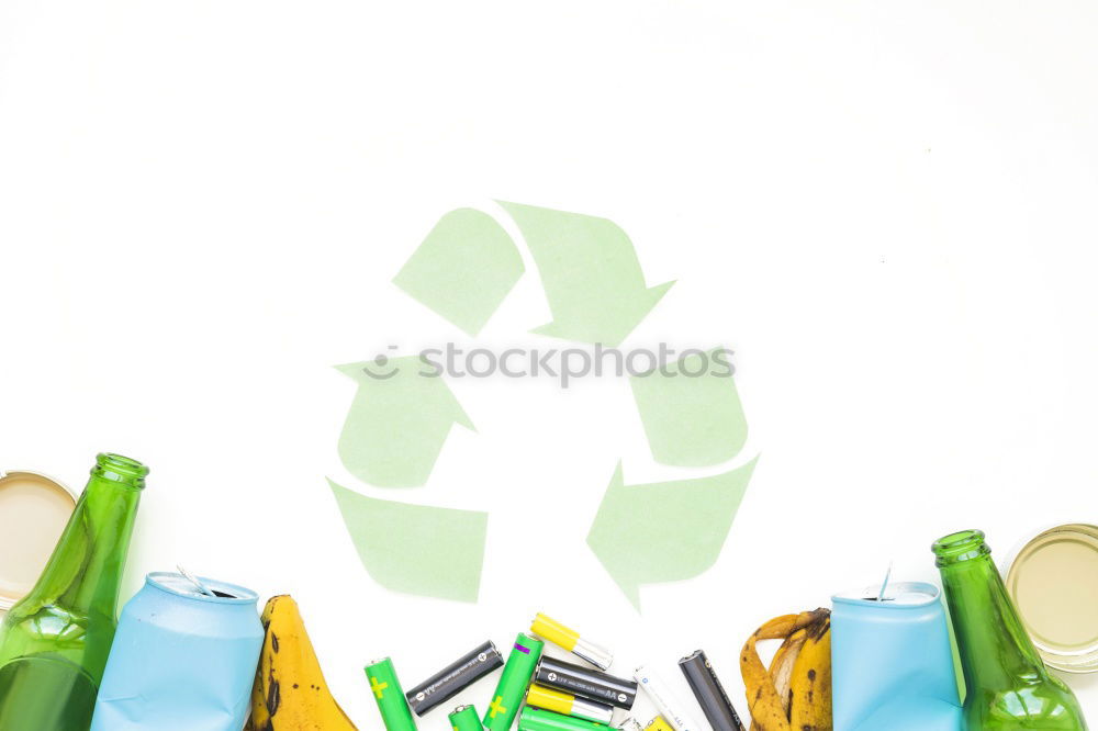 Similar – Yellow, red and blue recycle bins with recycle symbol. Recycling concept