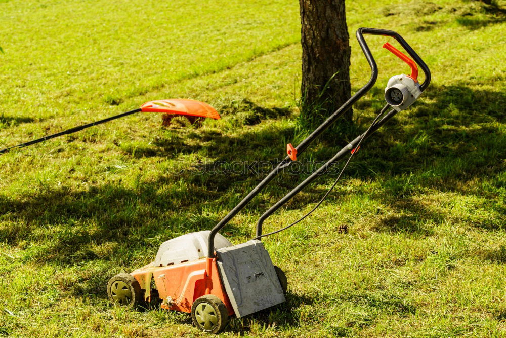 Similar – Image, Stock Photo Spraying pesticides with a portable sprayer to eliminate weeds from the lawn. Weed killer spray on the weeds in the garden. Pesticide use is harmful to health. Weed control concept. Weed killer