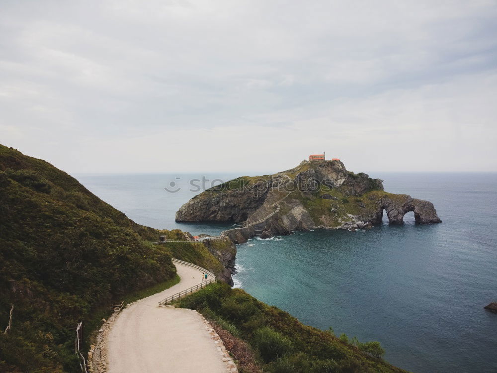 Similar – Cliff in ocean with walkway