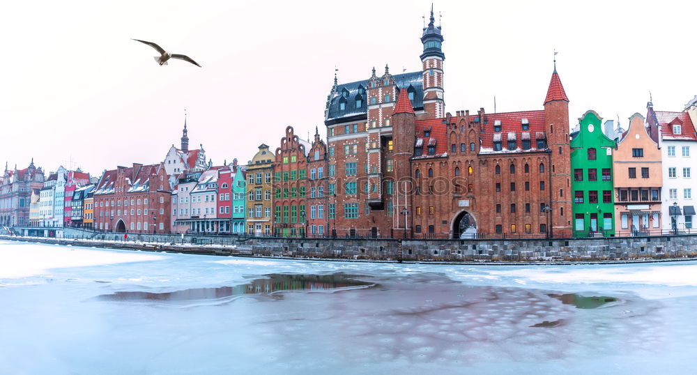 Similar – Image, Stock Photo View over the Warnow to the Hanseatic city of Rostock in winter