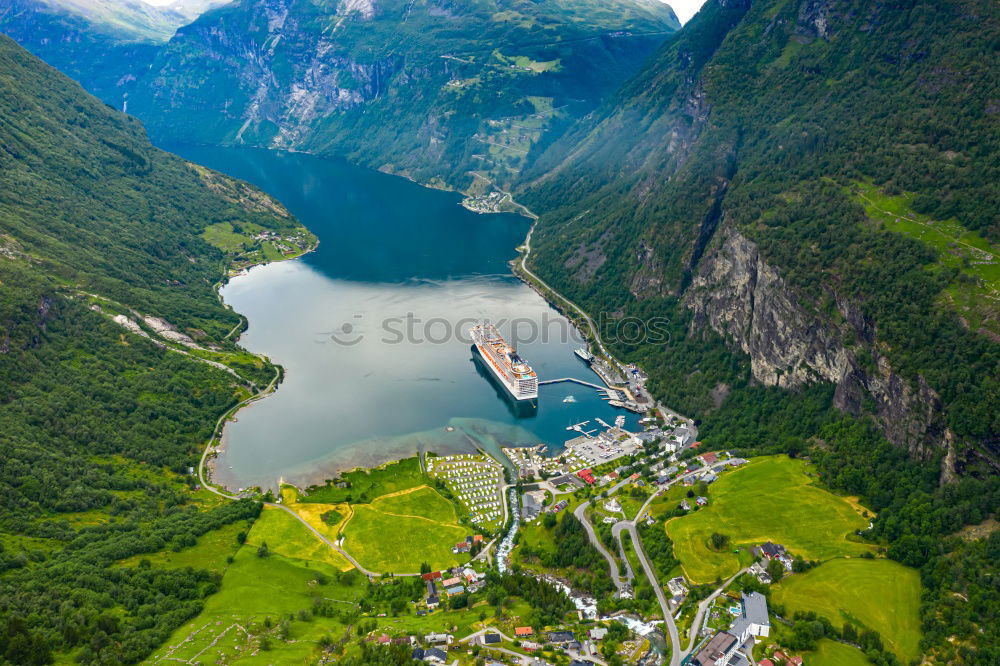 Similar – Image, Stock Photo Cruise ships in the Geirangerfjord