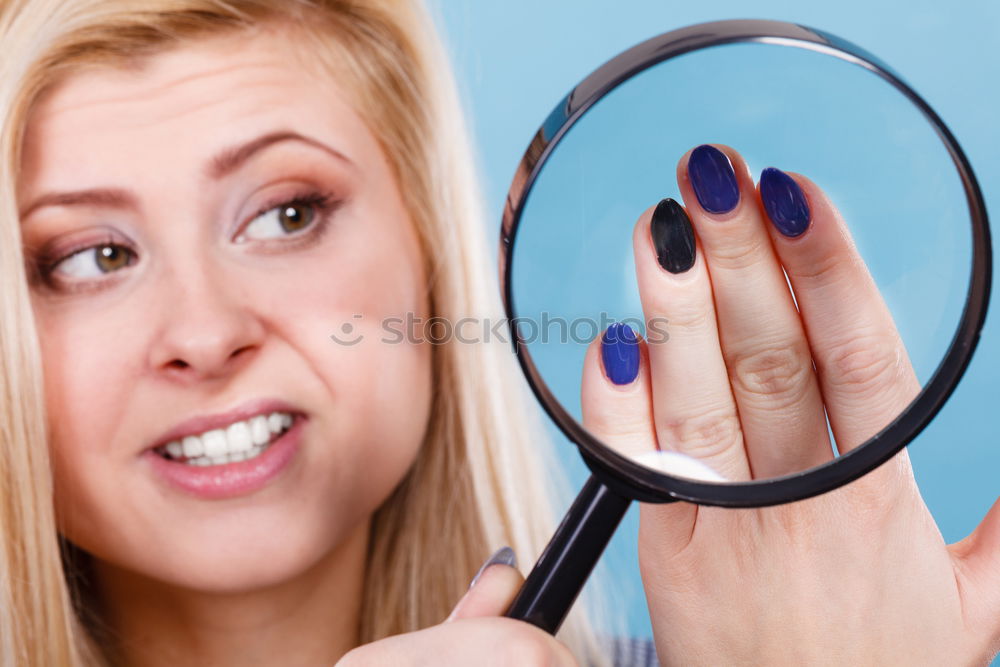 Similar – Image, Stock Photo Young woman looking at herself in a mirror