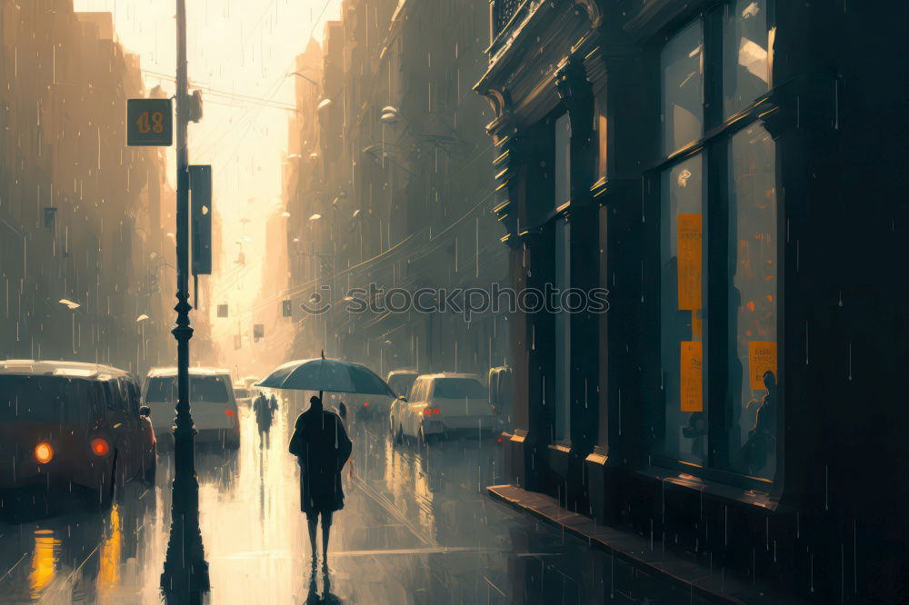 Similar – Rain in London Umbrella