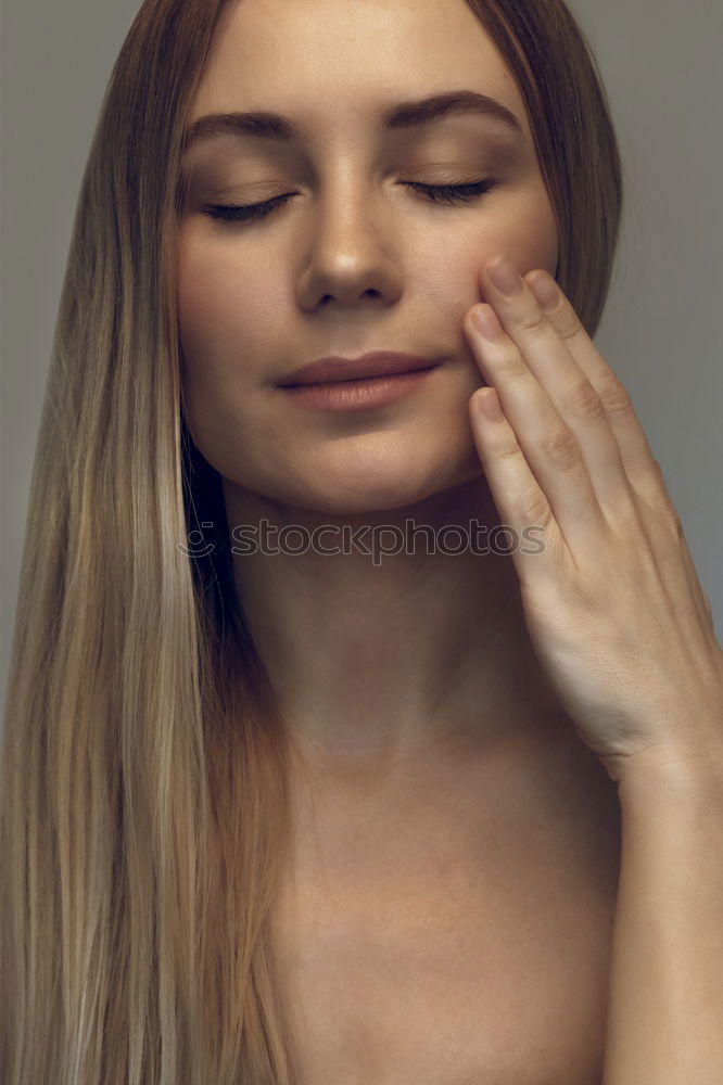 Similar – Image, Stock Photo Blonde girl in profile