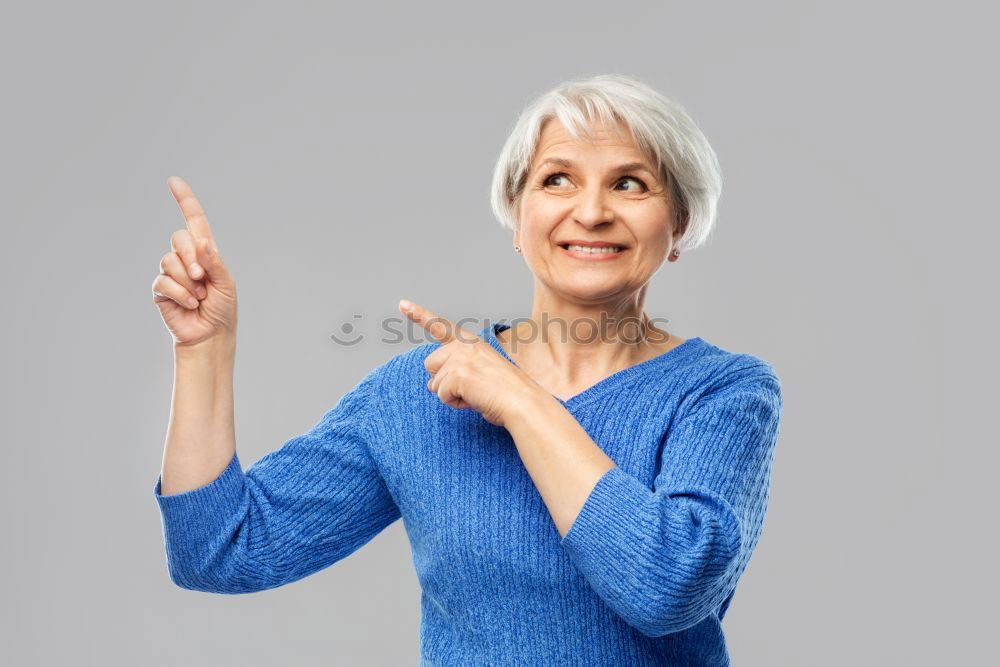 Similar – Image, Stock Photo Happy elderly woman on the mobile phone