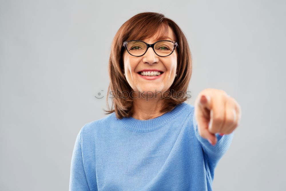 Similar – Image, Stock Photo Happy elderly woman on the mobile phone