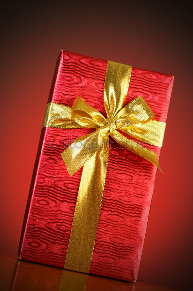 Similar – Christmas gifts presents on red glitter background. Copyspace