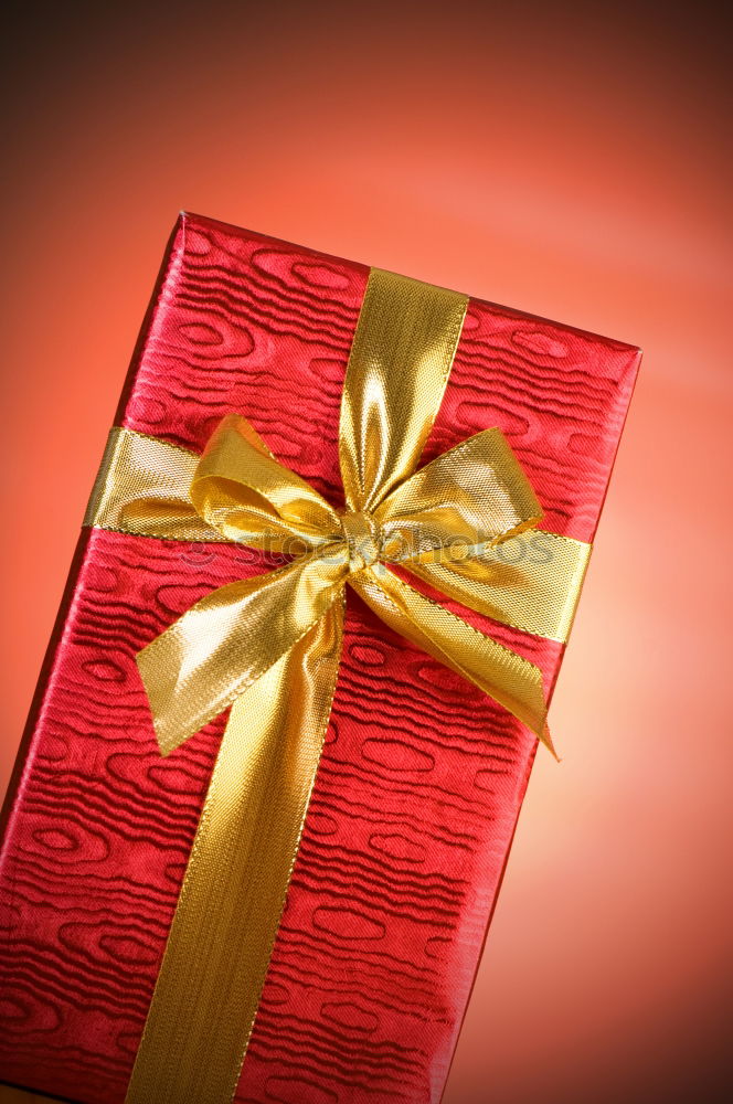 Similar – Christmas gifts presents on red glitter background. Copyspace