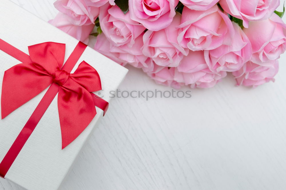 Similar – Image, Stock Photo Beautiful bouquet of flowers with greeting card and ribbon