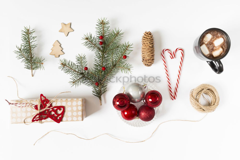 Similar – Mockup of photo frame with christmas ornaments