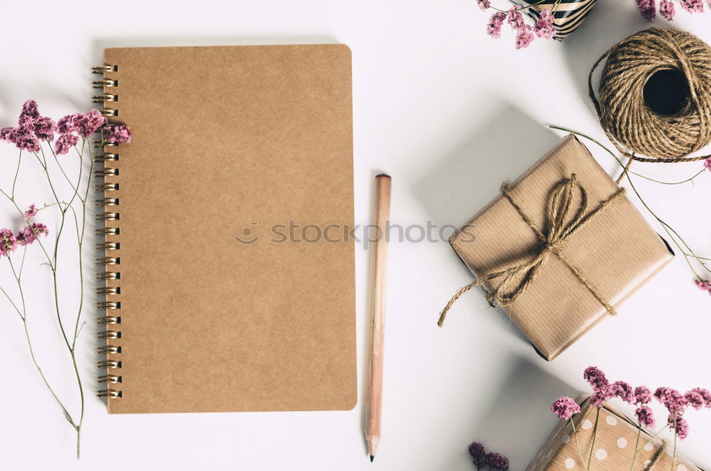 Similar – Image, Stock Photo vintage typewriter, notepads, present boxes and blackboard