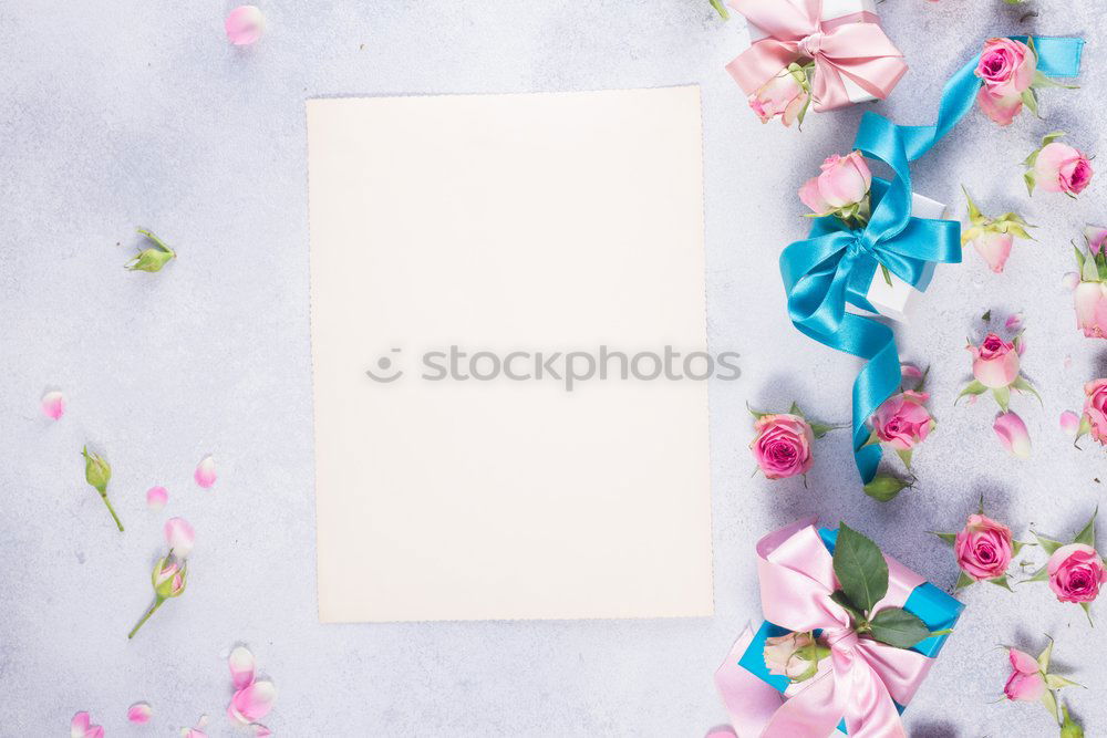 Similar – Image, Stock Photo Pink tulips, notebook or sketchbook and coloured markers