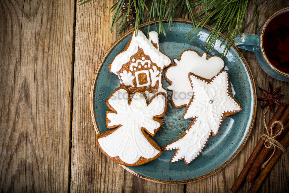 Similar – Image, Stock Photo wooden ornaments with Christmas message on the table ready