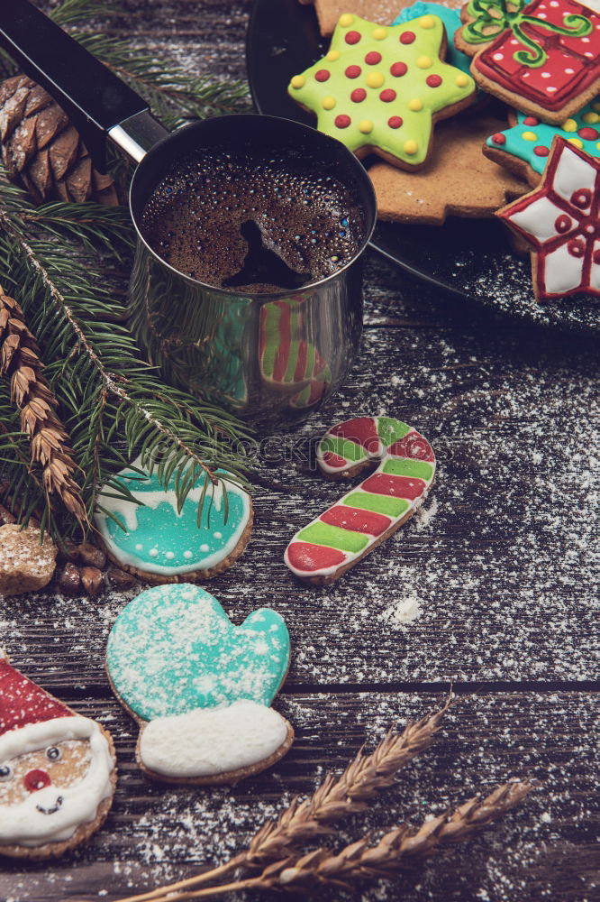 Similar – Image, Stock Photo wooden ornaments with Christmas message on the table ready