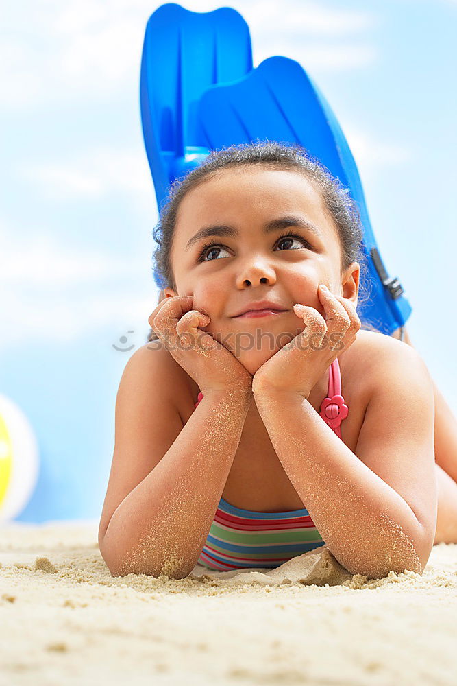 Similar – Kid in snorkel mask posing on poolside