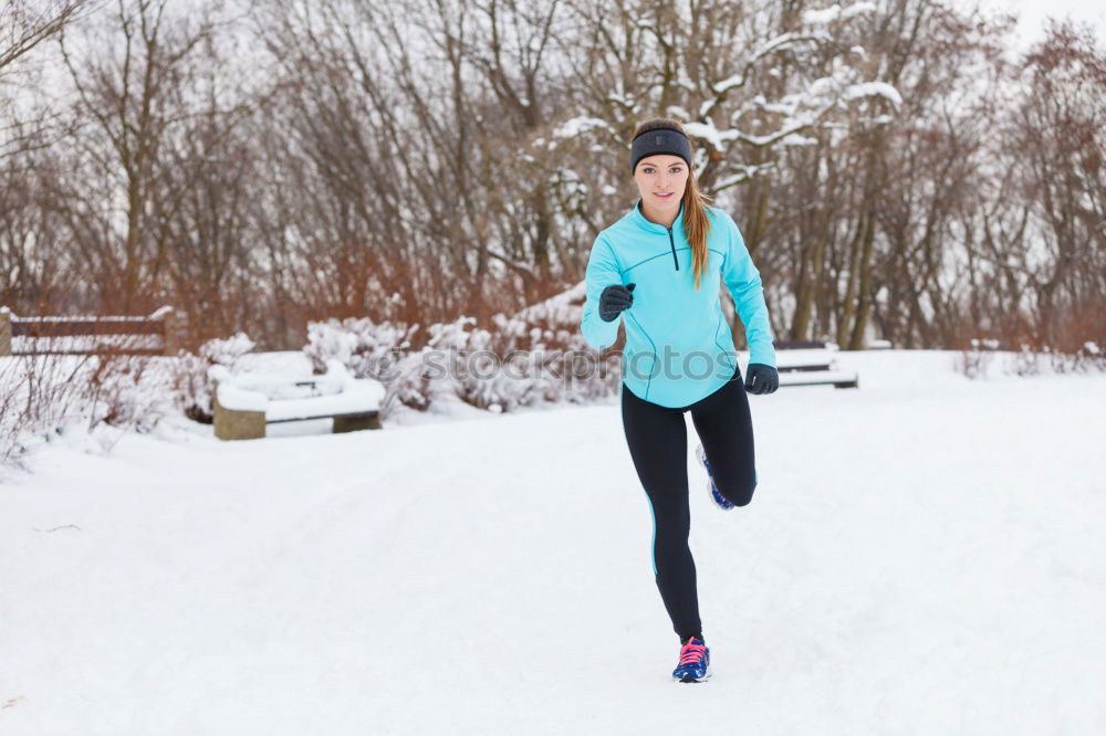 Similar – Active young woman exercising outdoors