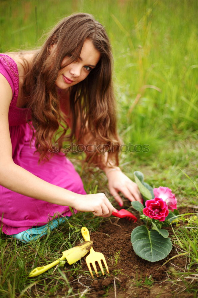 Similar – Image, Stock Photo Boy and girl picking up garbage from ground