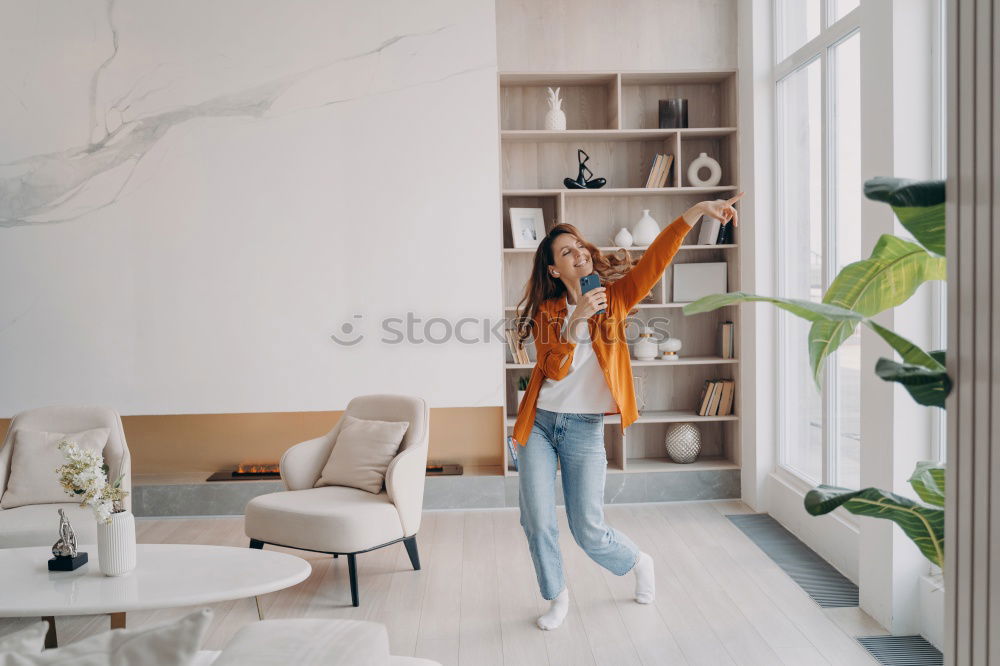 Similar – happy kid girl playing at home