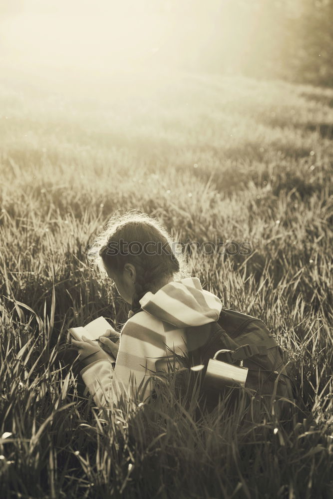 Similar – Image, Stock Photo outdoor reading Book Pink