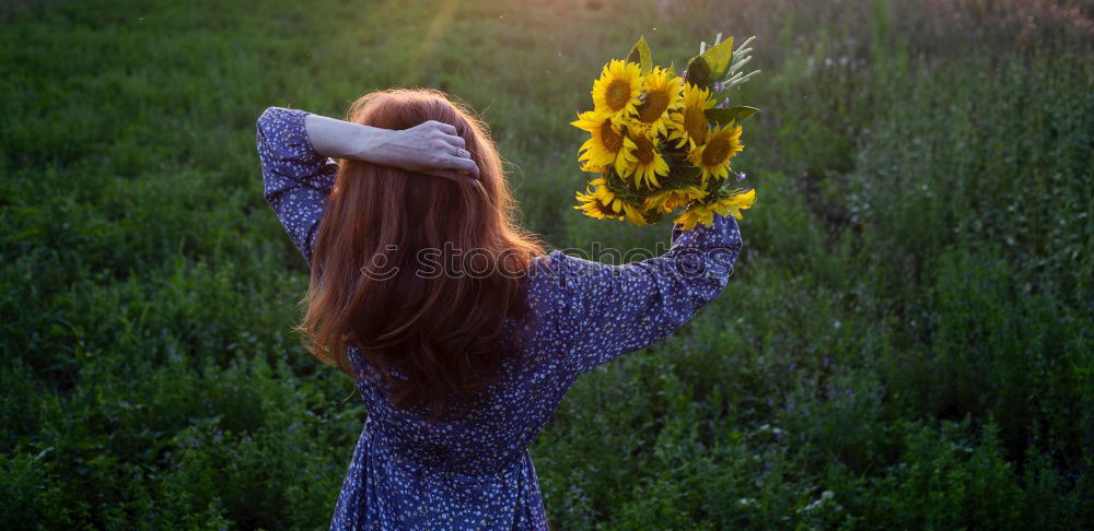 Similar – Blumenmädchen Mensch