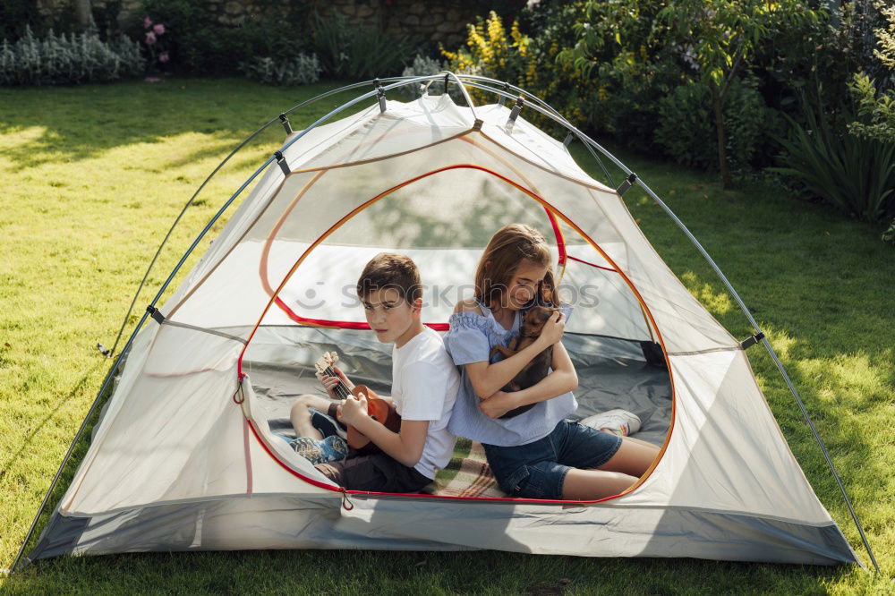 Similar – Children enjoying camping holiday