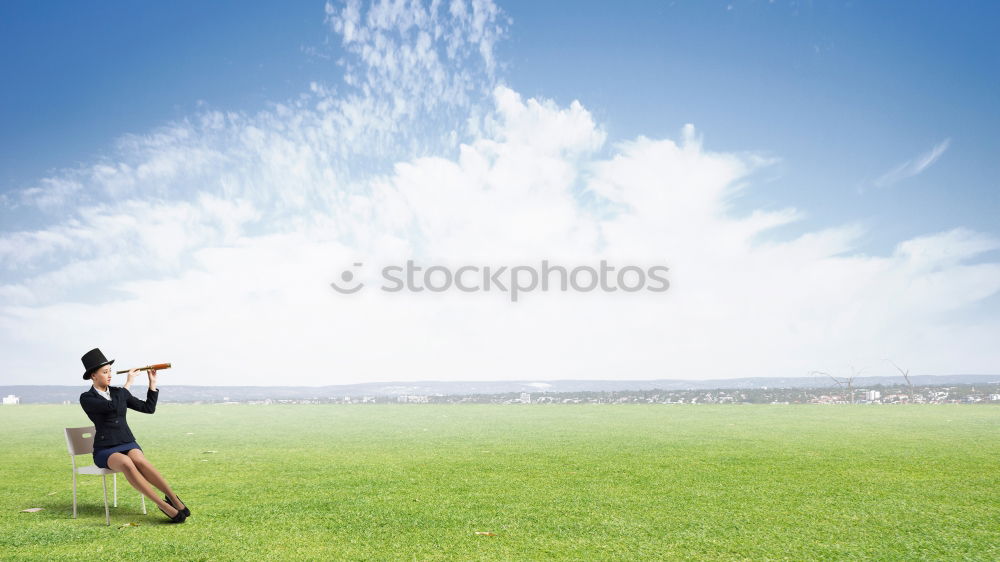 Similar – Image, Stock Photo Excited women lying on cliff