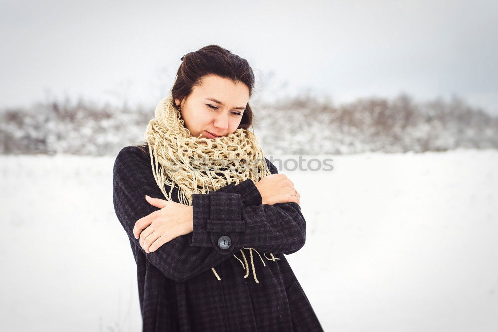 Similar – Image, Stock Photo Woman standing on the street with blur background and smile