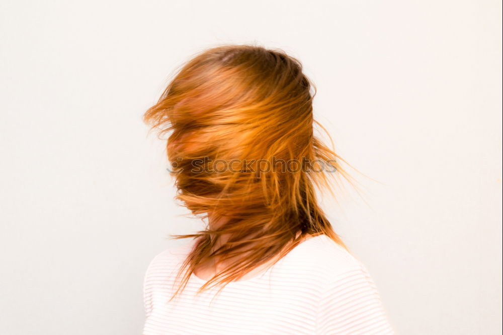 Similar – Image, Stock Photo Young redhead woman with a yellow dress in a yellow room