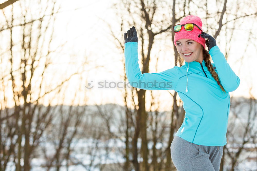 Similar – Image, Stock Photo portrait of a runner woman at the park after running