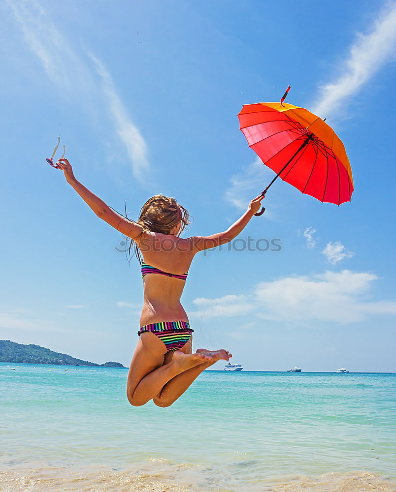 Similar – Image, Stock Photo Little girl standing on the beach