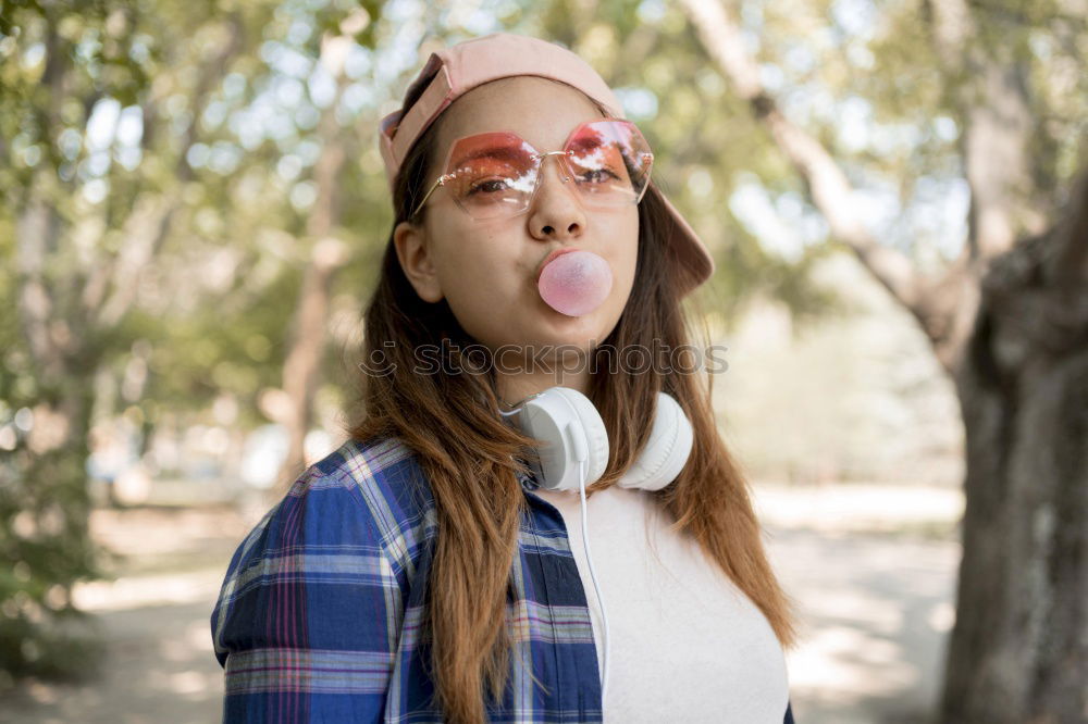 Image, Stock Photo Adolescent with Bubble gum