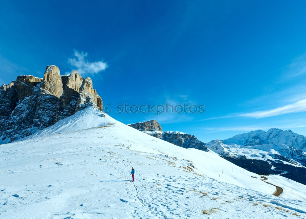 Similar – Woman tourist in mountains