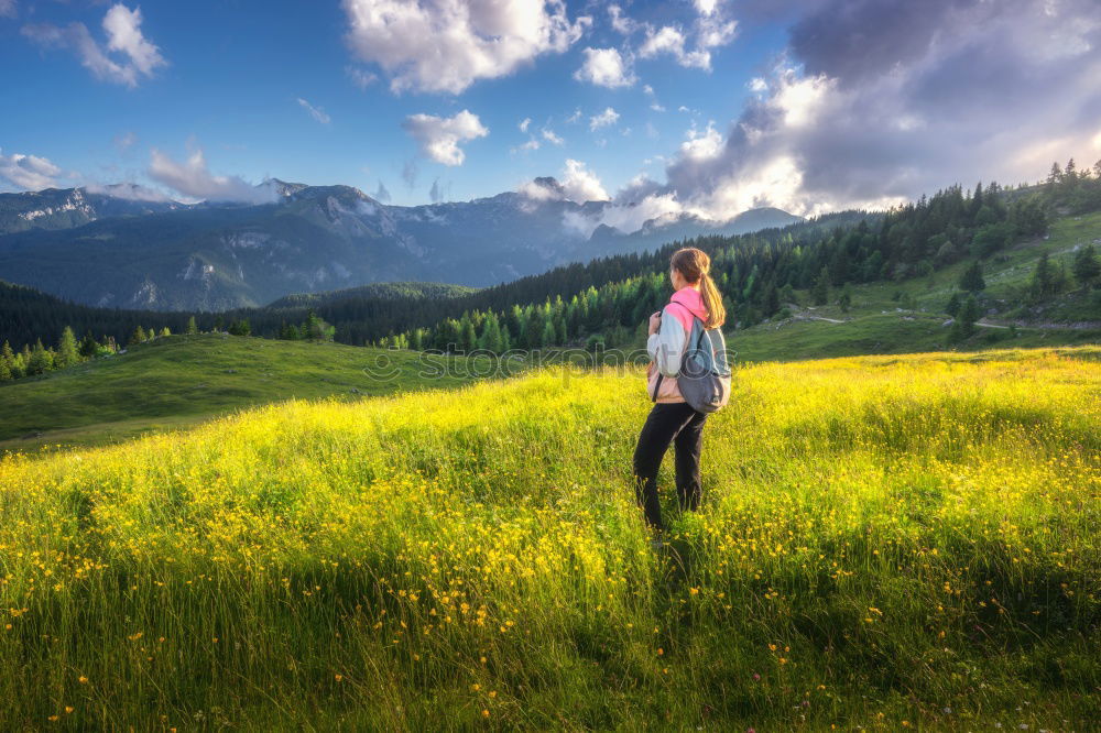 happy lovers on Holiday in the alps mountains