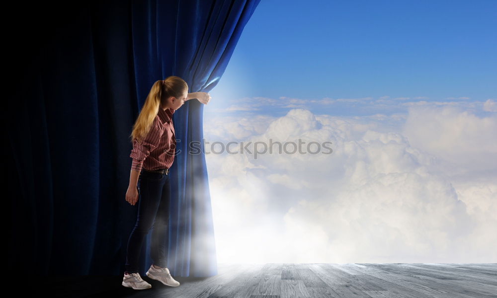 Image, Stock Photo …and if I jump? Window